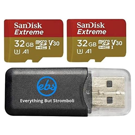 SanDisk 32GB Micro SDHC Extreme U3 V30 4K - 2 Paquete con Lector