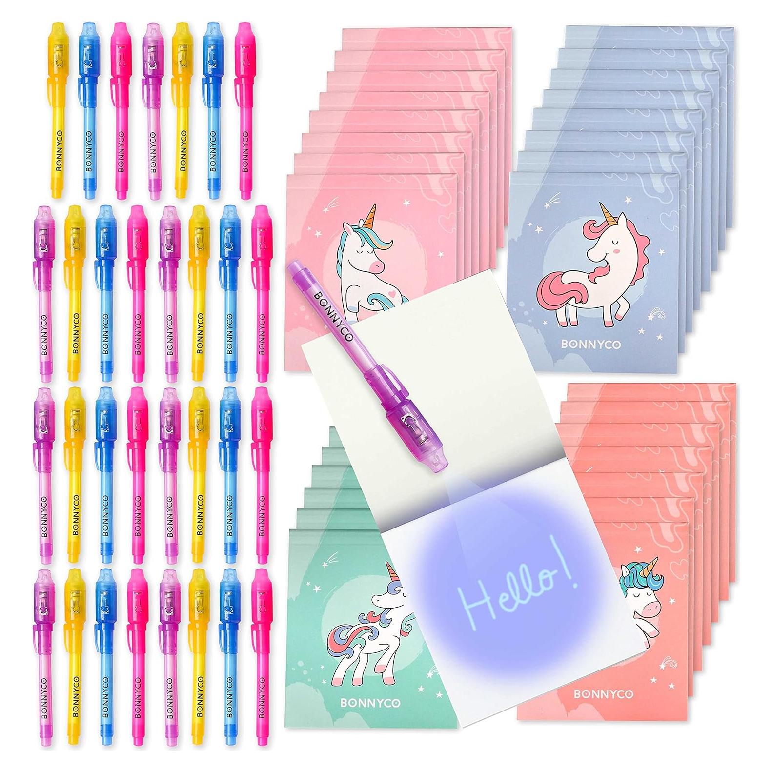 BONNYCO Paquete 32 Bolígrafos Tinta Invisible Unicornio