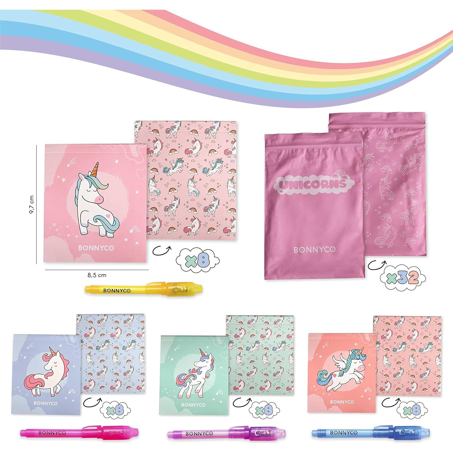 BONNYCO Paquete 32 Bolígrafos Tinta Invisible Unicornio