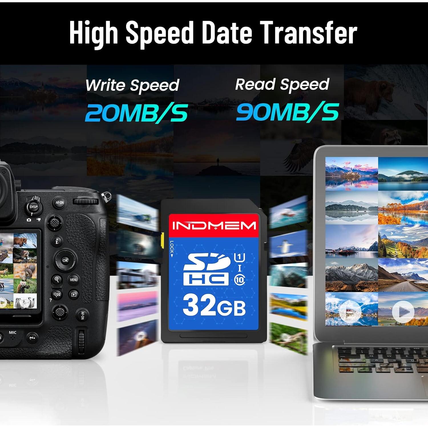 Tarjeta SD 32GB elecacc UHS-I Clase 10 Alta Velocidad 2 Pcs