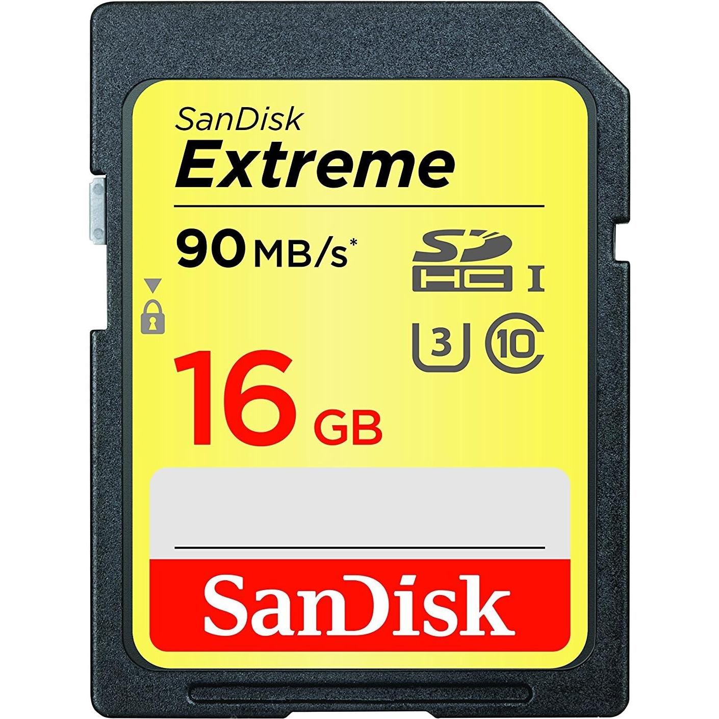 Tarjeta de Memoria SanDisk 16GB Extreme SDHC UHS-I 90MB/s