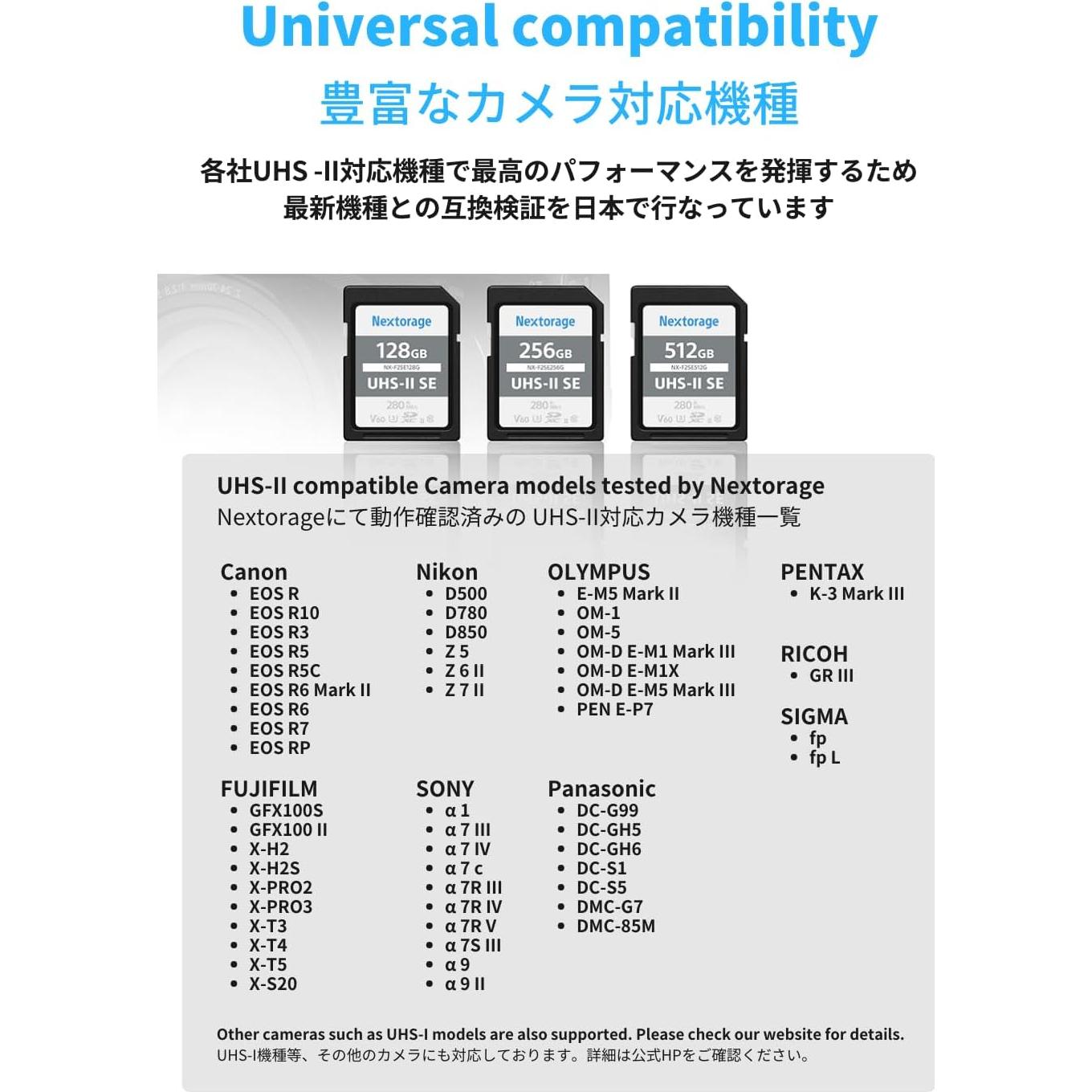 Tarjeta SD Nextorage 512GB SDXC UHS-II V60 280MB/s 4K