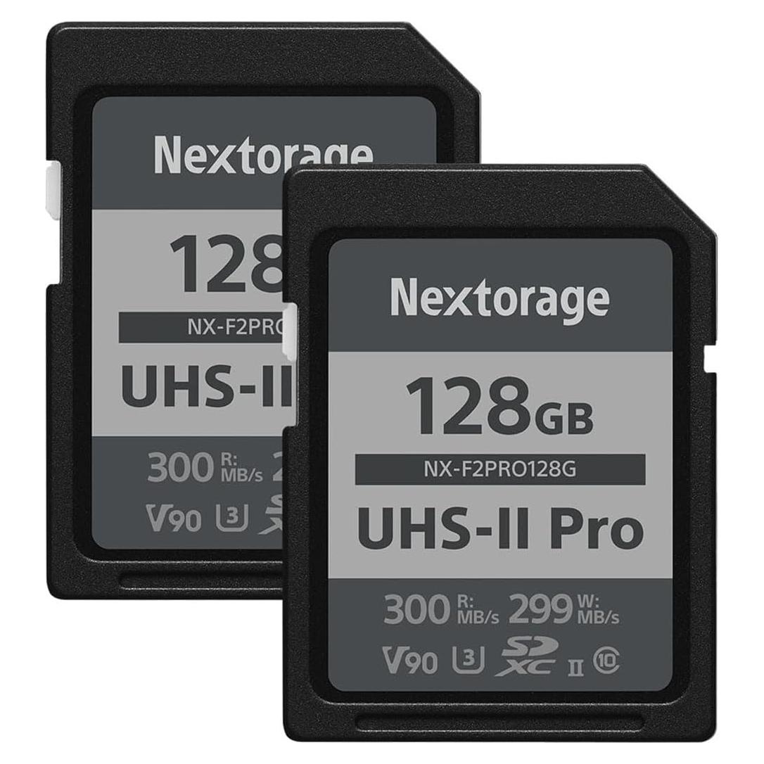 Nextorage 128GB 2pack SDXC UHS-II V90 Tarjeta SD para Cámara