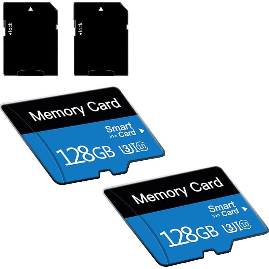 Paquete 2 Tarjetas Micro SD 128GB Teydun Clase 10 Azul