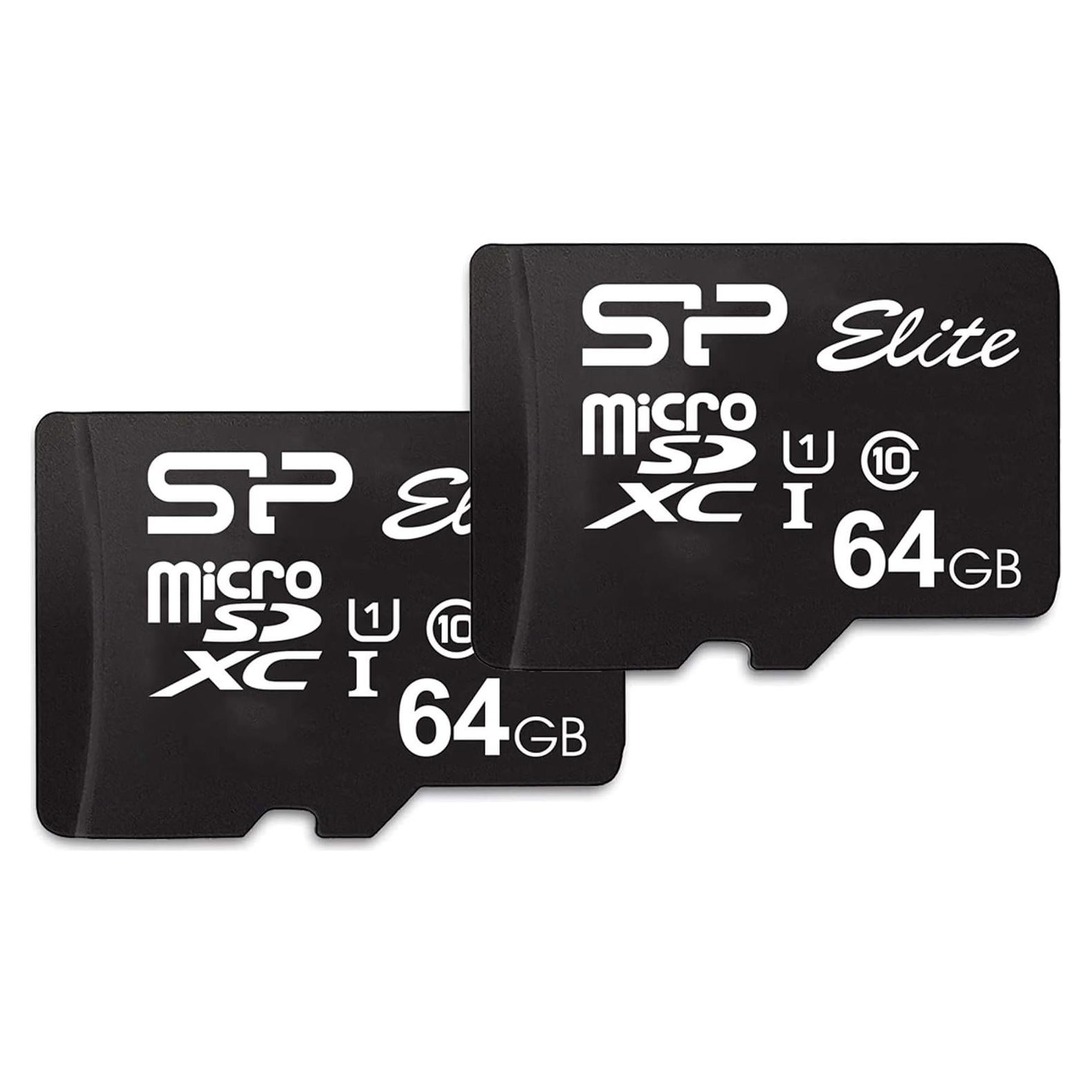 Silicon Power Elite 64GB microSDXC 2-Pack con Adaptador