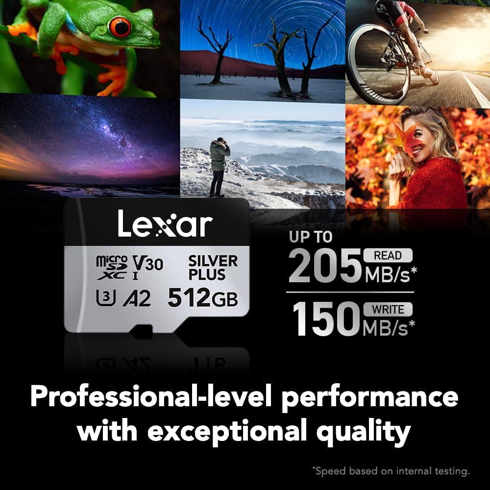 Tarjeta Micro SD Lexar 512GB Profesional Plata Plus UHS-I