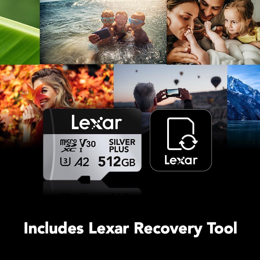 Tarjeta Micro SD Lexar 512GB Profesional Plata Plus UHS-I