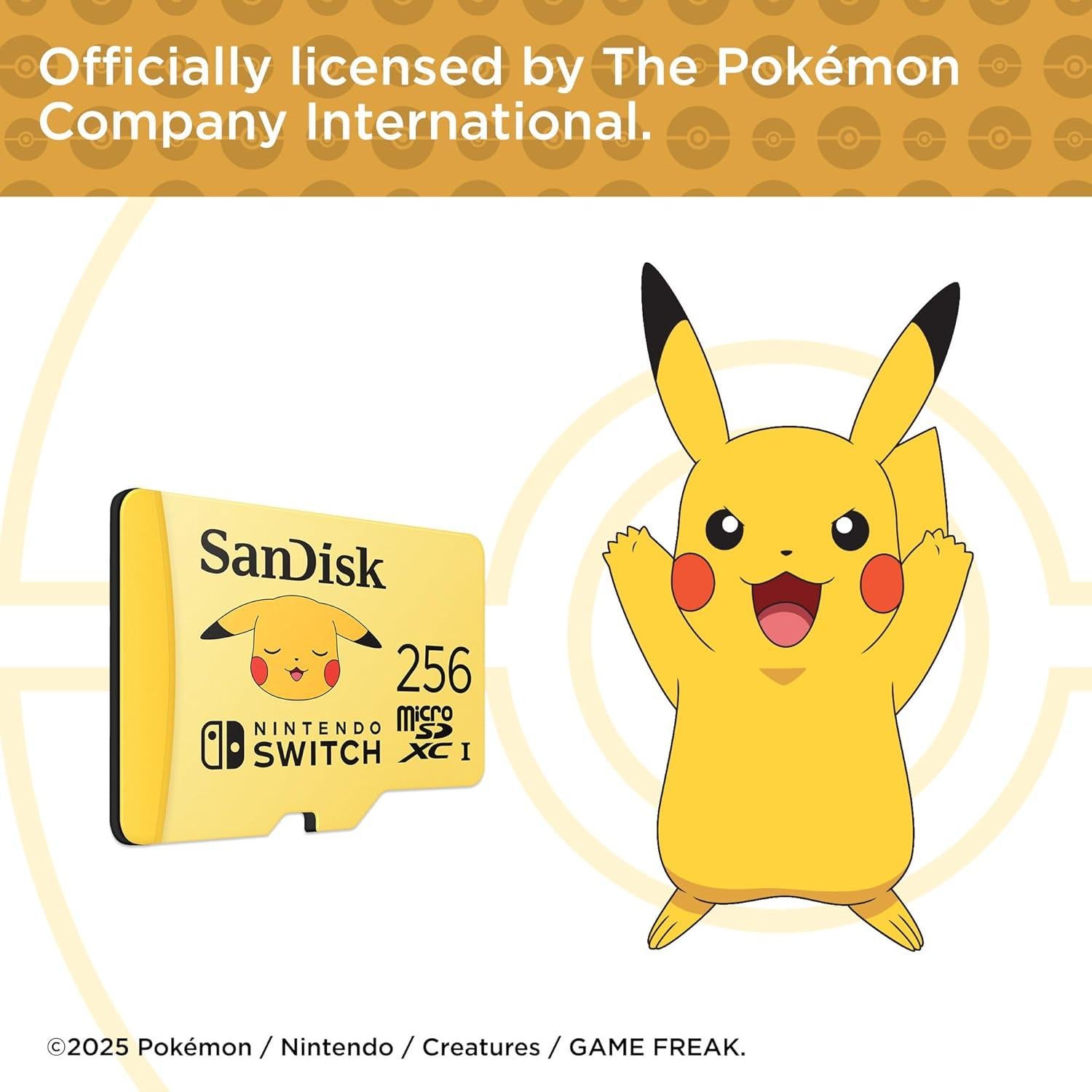 Tarjeta microSDXC SanDisk 256GB Pikachu para Nintendo Switch