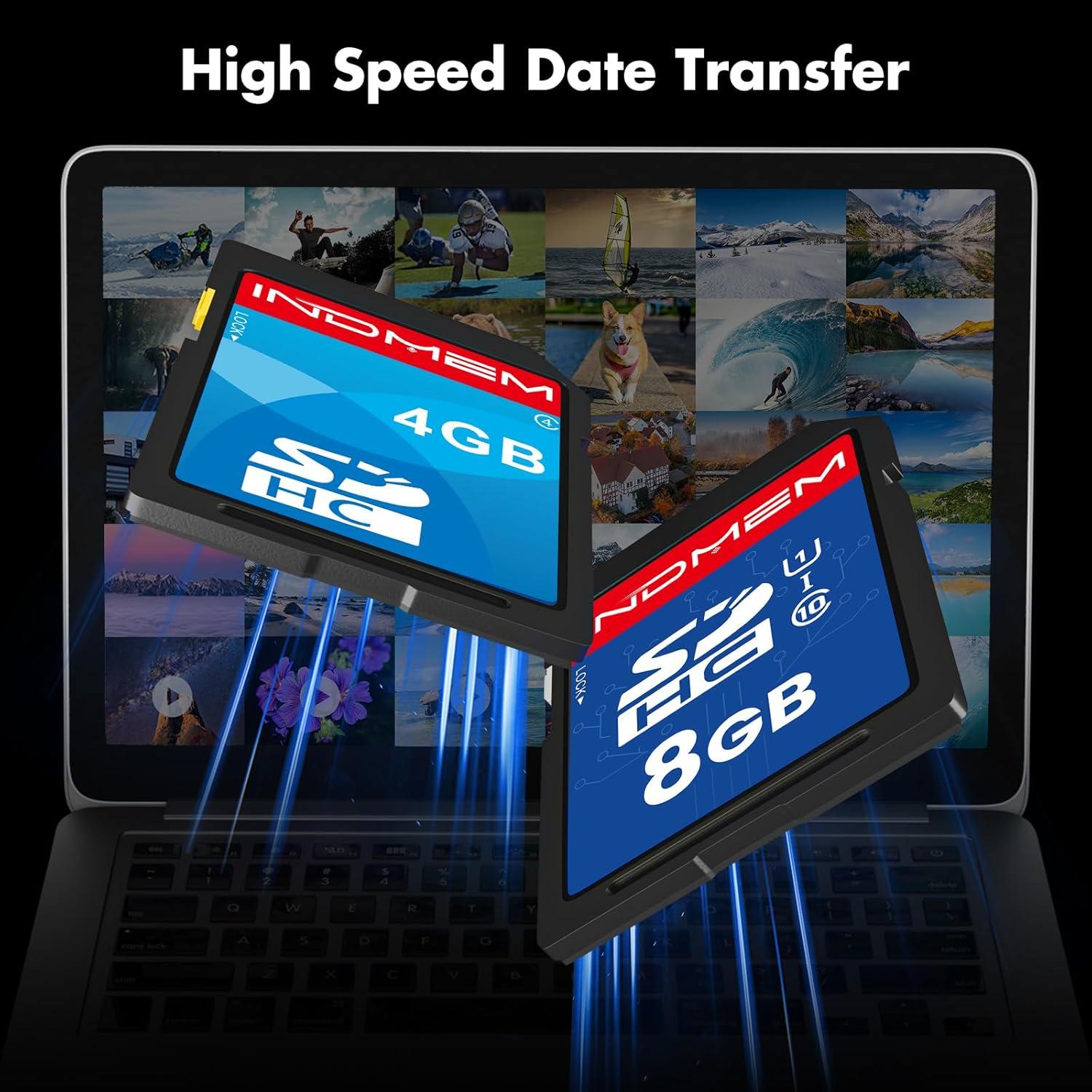 Tarjeta SDHC 4GB + 8GB INDMEM UHS-I U1 Alta Velocidad