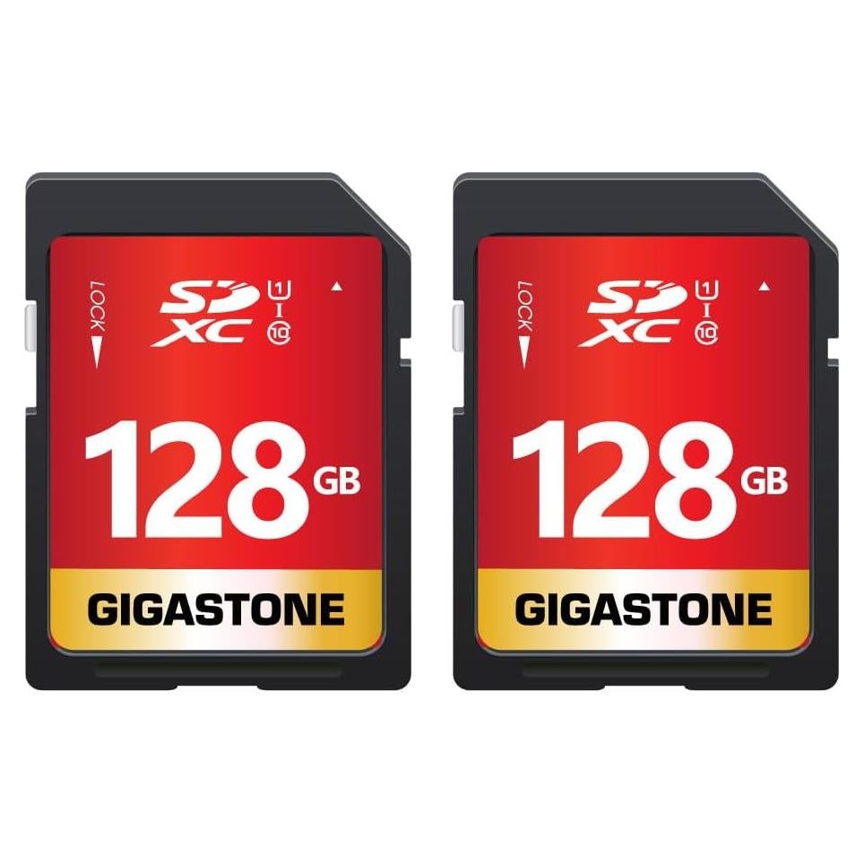 GIGASTONE 128GB Tarjeta SDXC UHS-I Clase 10 2-Pack