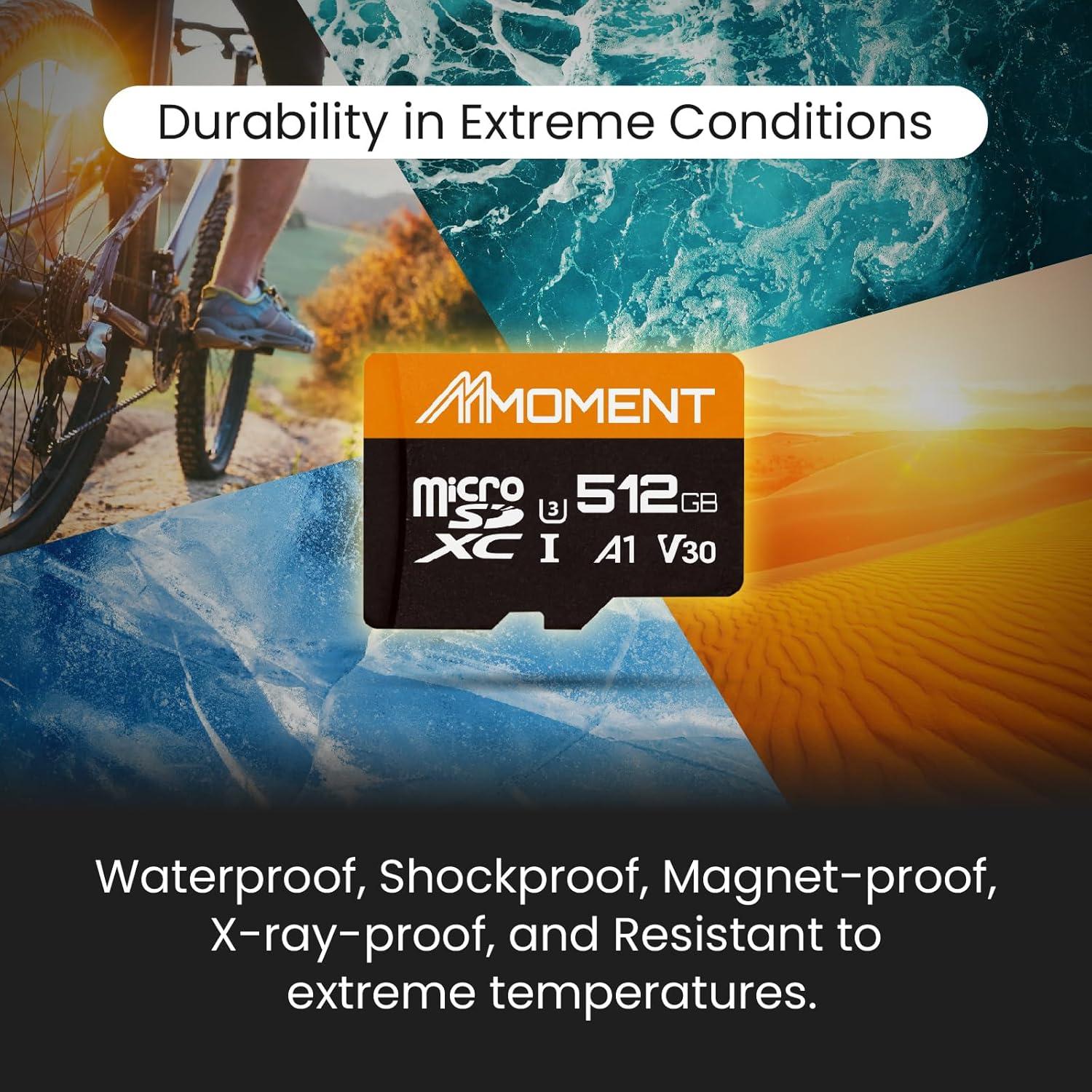 Tarjeta Micro SDXC Moment 512GB A1 UHS-I V30 Clase 10