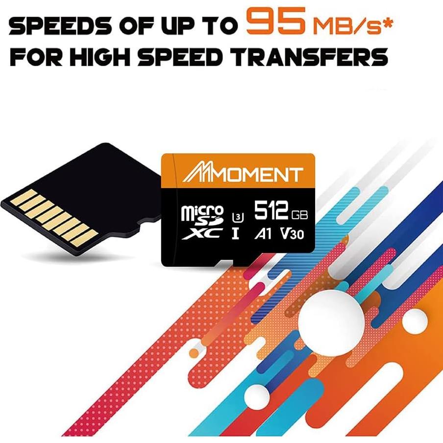 Tarjeta Micro SDXC Moment 512GB A1 UHS-I V30 Clase 10