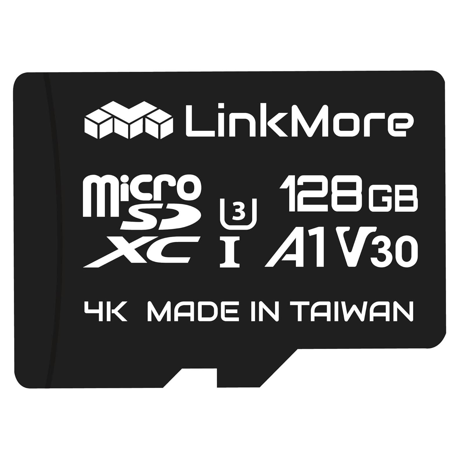 Tarjeta Micro SDXC LinkMore 128GB A1 UHS-I U3 V30 Clase 10