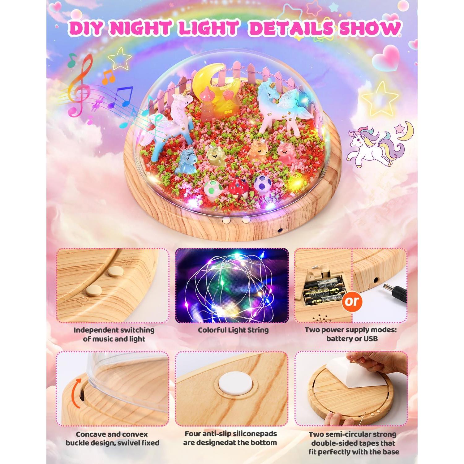 Kit de Luz Nocturna Unicornio Laclun para Niñas 4-12 Años