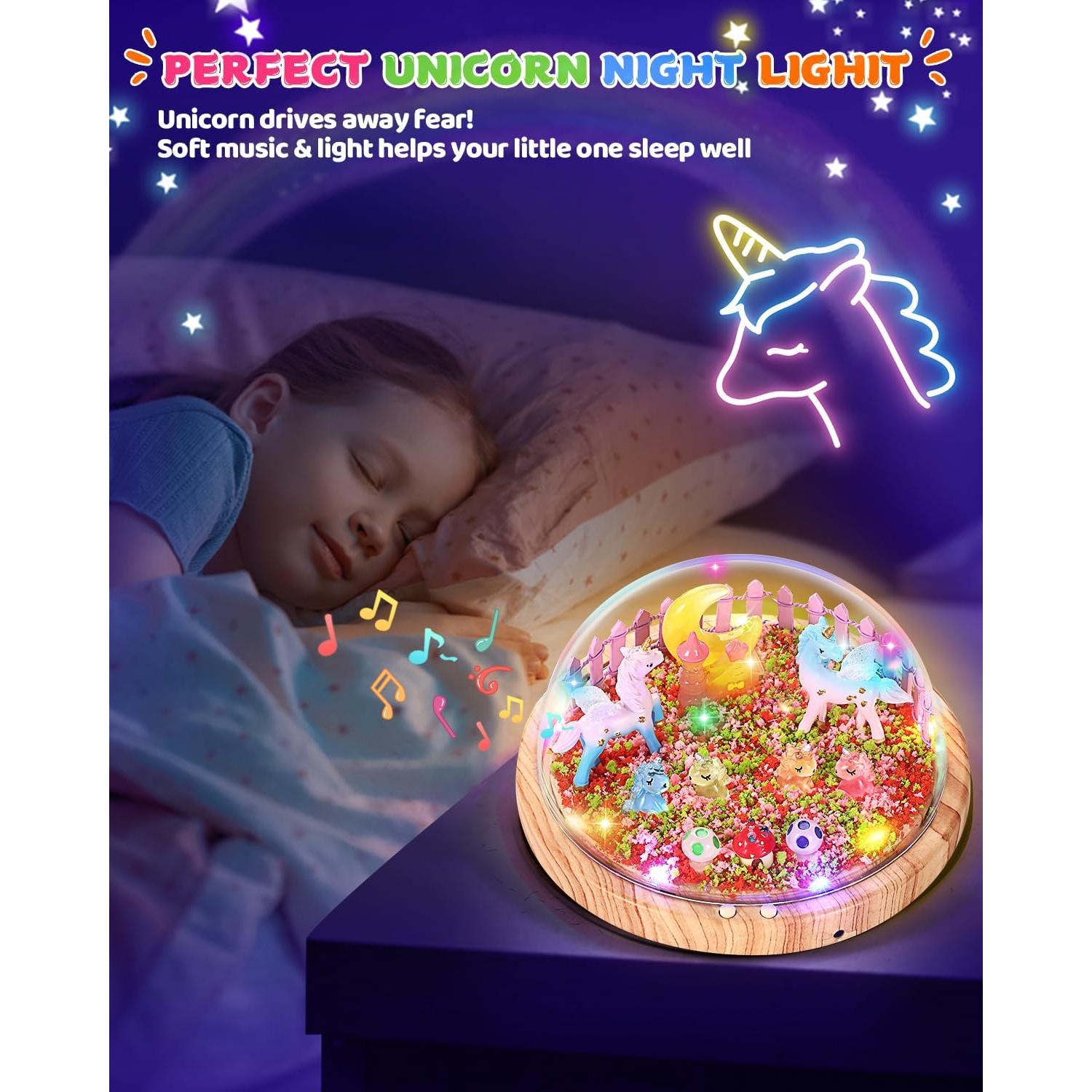 Kit de Luz Nocturna Unicornio Laclun para Niñas 4-12 Años