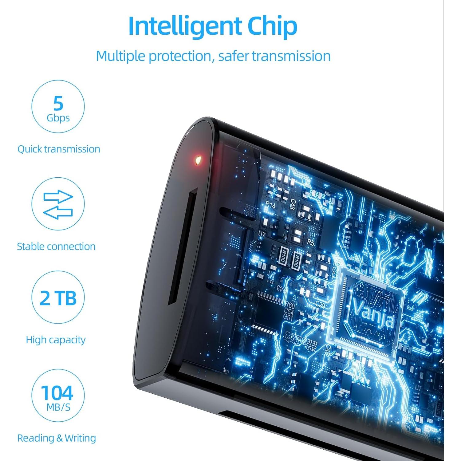 Lector de Tarjeta SD Vanja USB 3.0 2 en 1 para SD y MicroSD