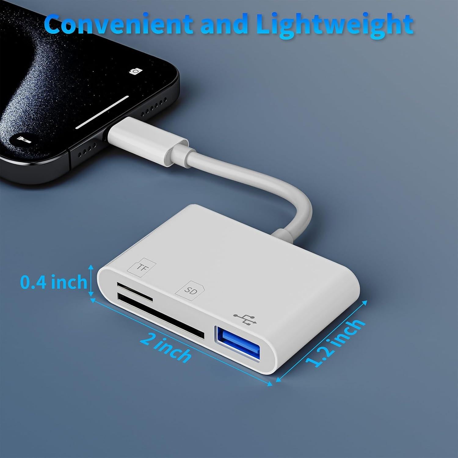 Lector de Tarjetas SD USB C Groodo 3 en 1 para iPhone y Mac