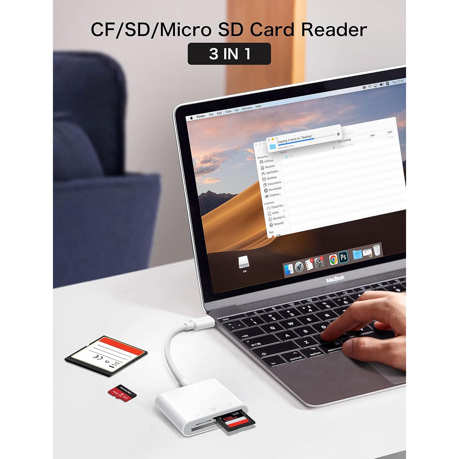 Lector de Tarjetas SD USB C ChiaoPio 3 Puertos para iPhone 15