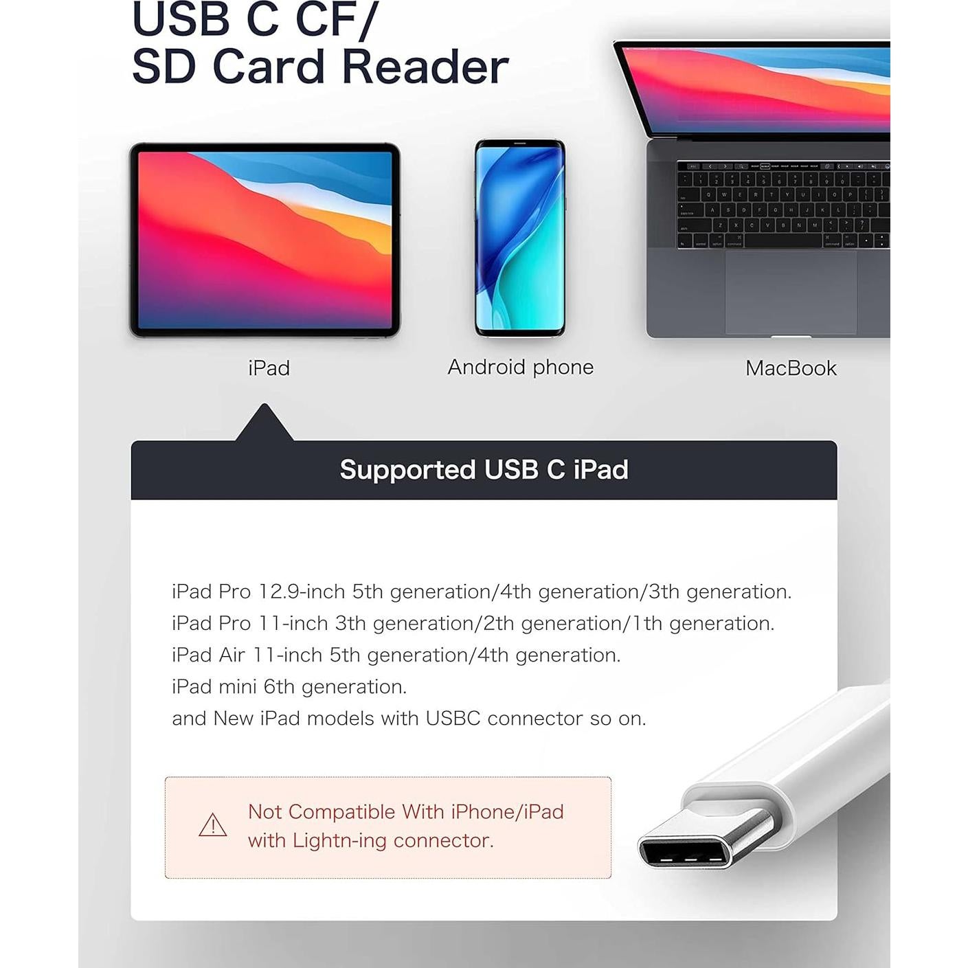 Lector de Tarjetas SD USB C ChiaoPio 3 Puertos para iPhone 15