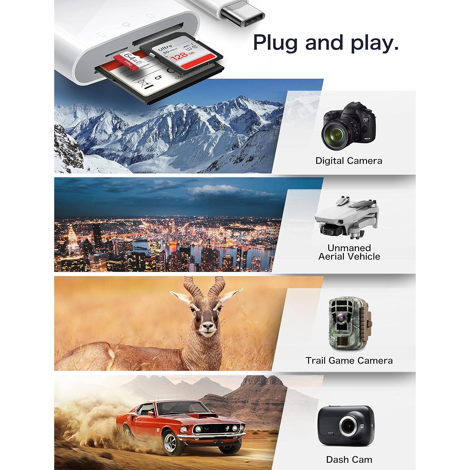 Lector de Tarjetas SD USB C ChiaoPio 3 Puertos para iPhone 15