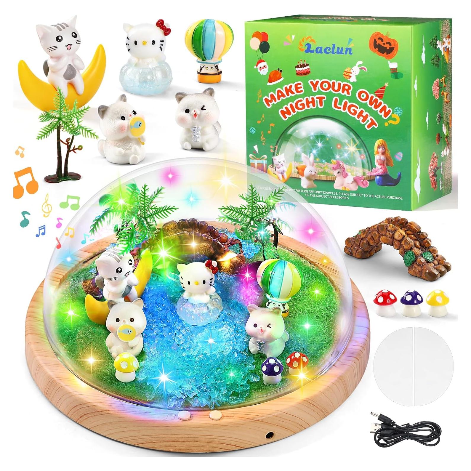 Luz Nocturna Musical DIY Laclun Gato para Niños 3-10 Años