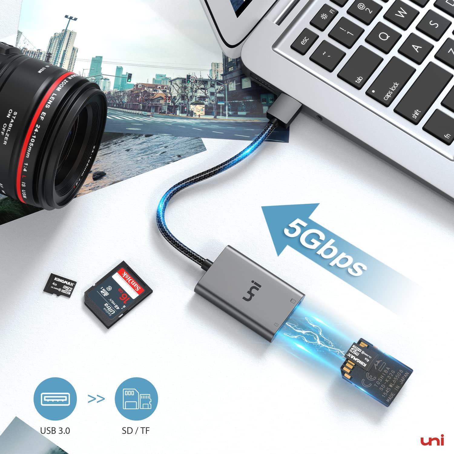 Lector de Tarjeta SD uni USB 3.0 Aluminio 2 Ranuras 5Gbps