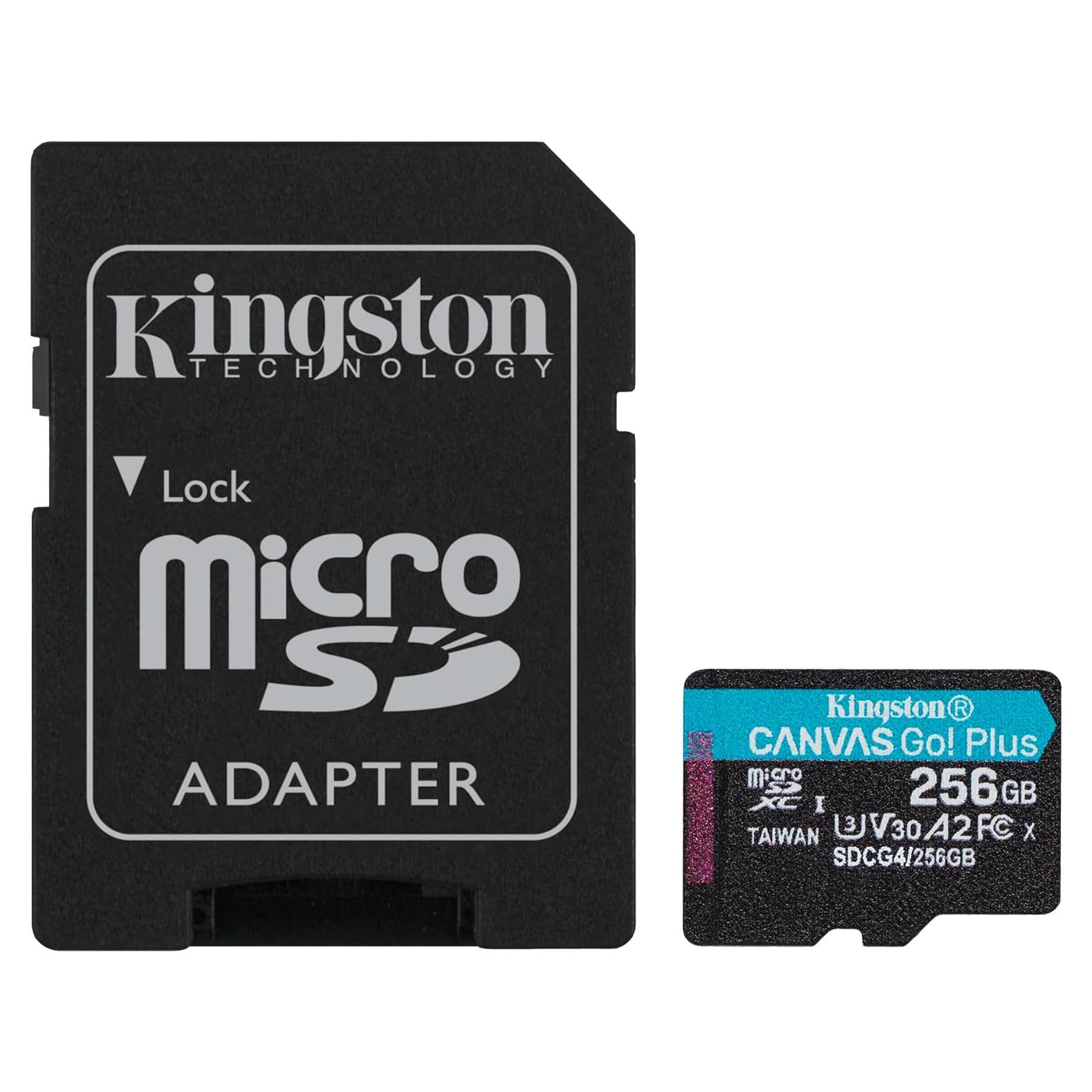 Tarjeta microSD Kingston Canvas Go Plus 256GB | 200MB/s | UHS-I U3 V30 A2