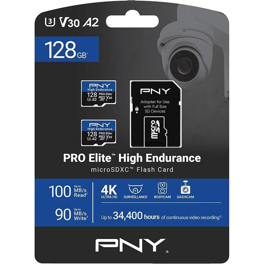 Tarjeta microSD PNY 128GB PRO Elite High Endurance U3 V30