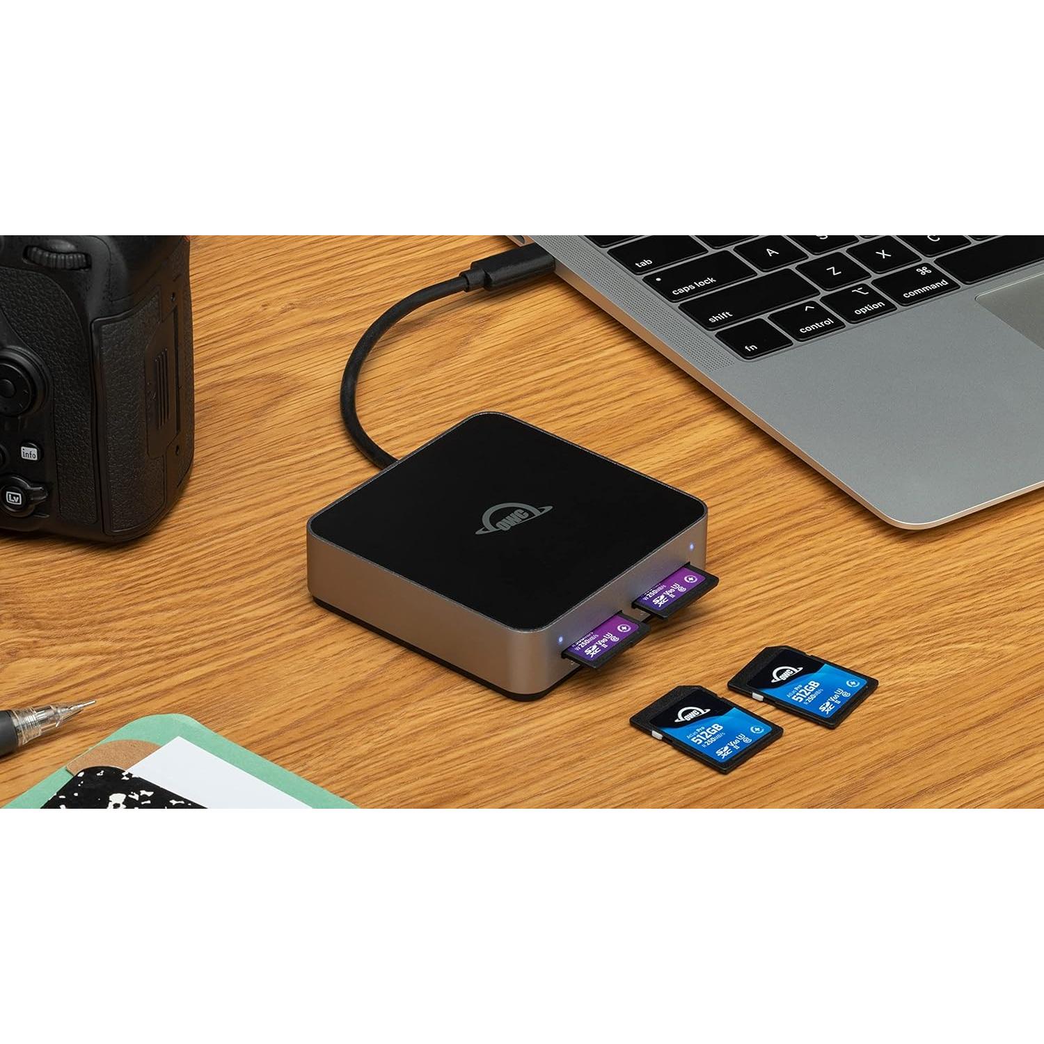 Lector de tarjetas SDXC UHS-II OWC Atlas Doble Ranura USB-C