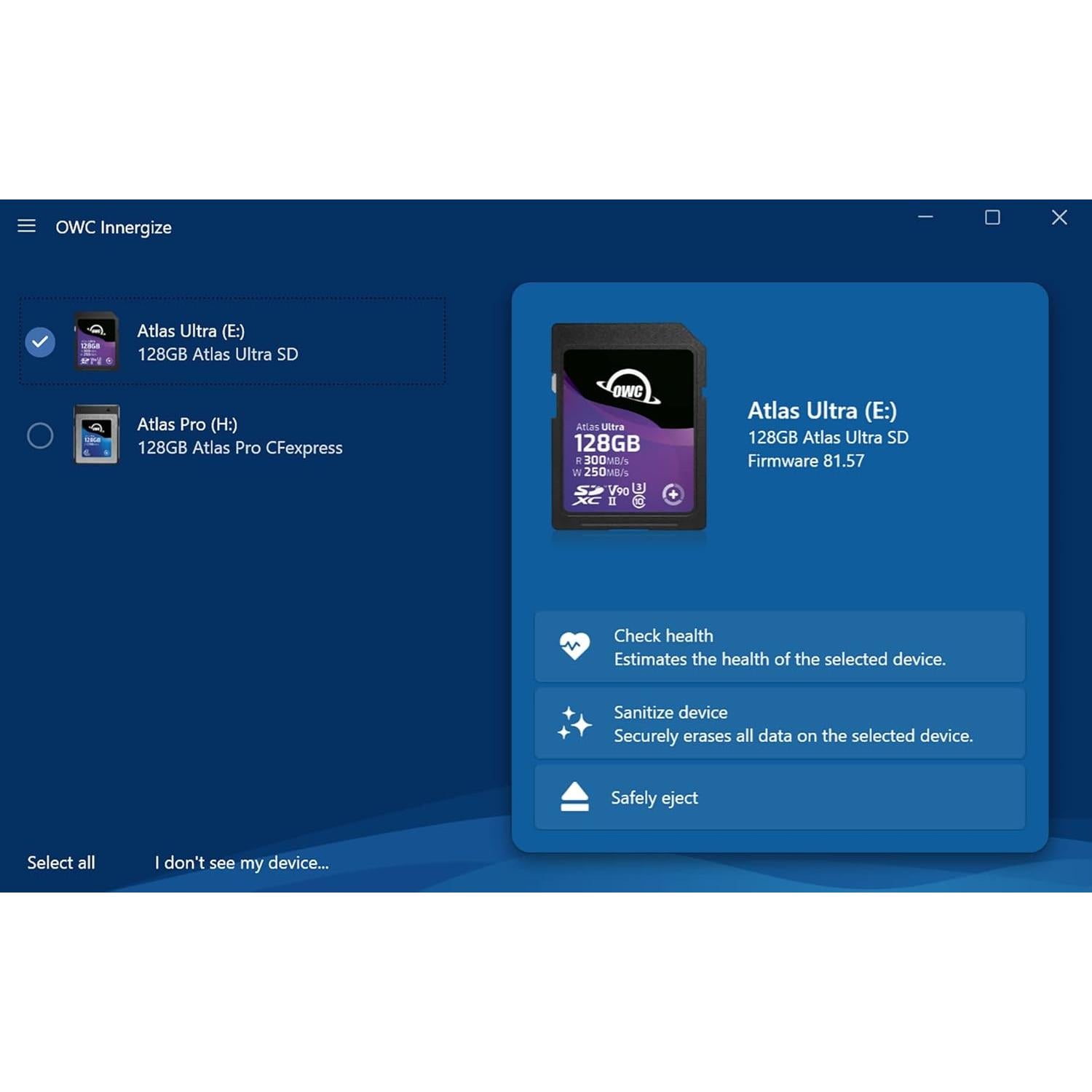 Lector de tarjetas SDXC UHS-II OWC Atlas Doble Ranura USB-C