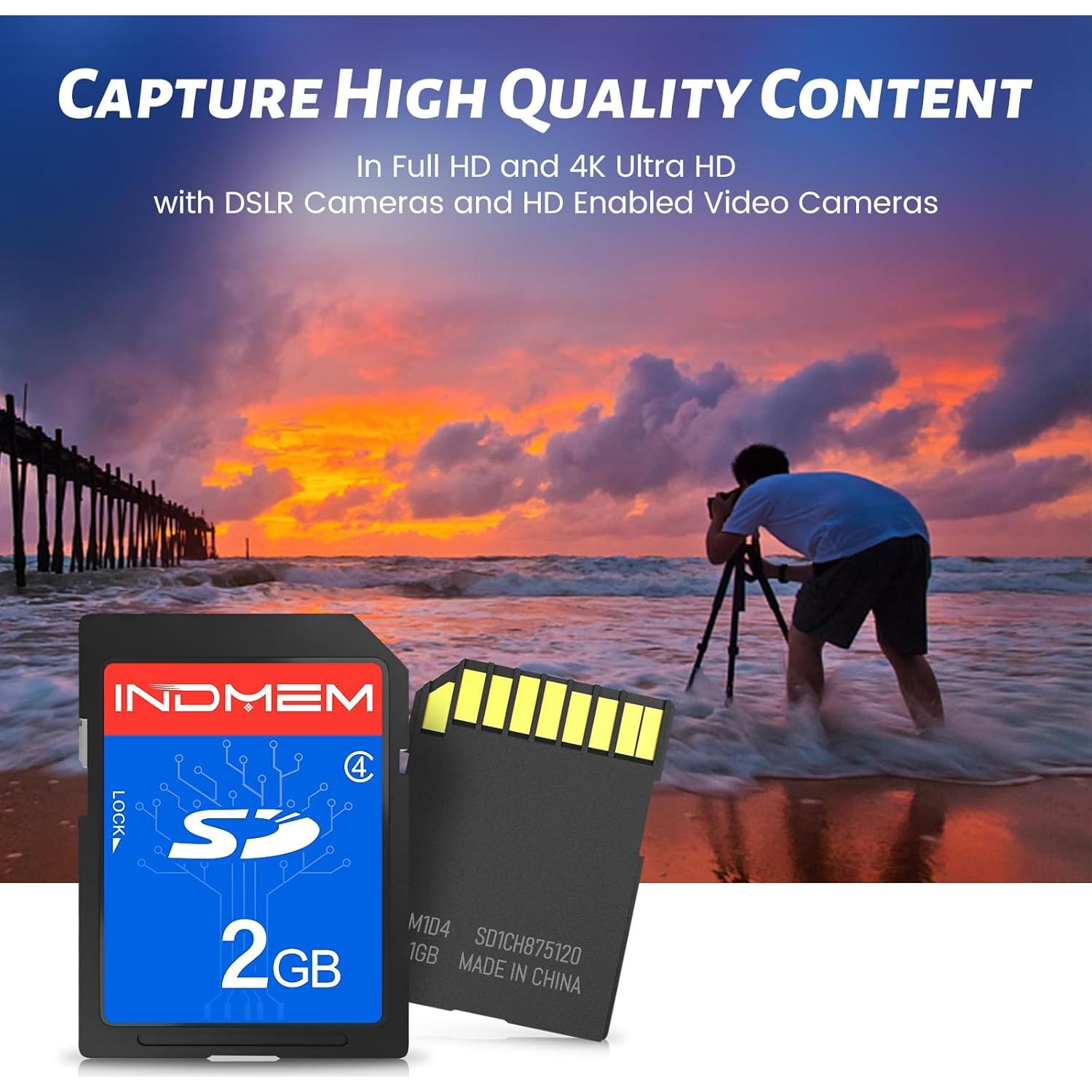 Tarjeta SD INDMEM 2GB Clase 4 - 6 Paquetes de Memoria Flash