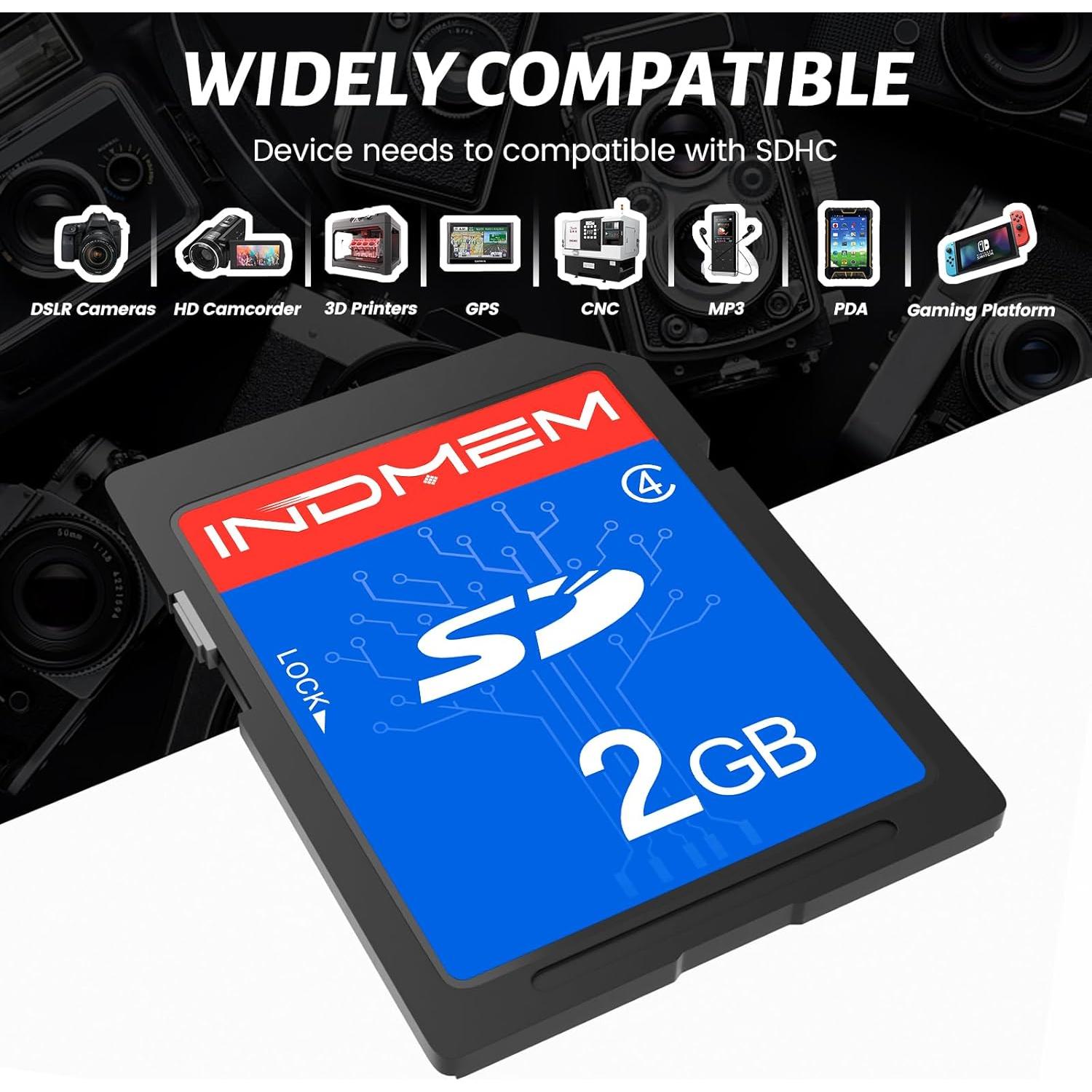 Tarjeta SD INDMEM 2GB Clase 4 - 6 Paquetes de Memoria Flash