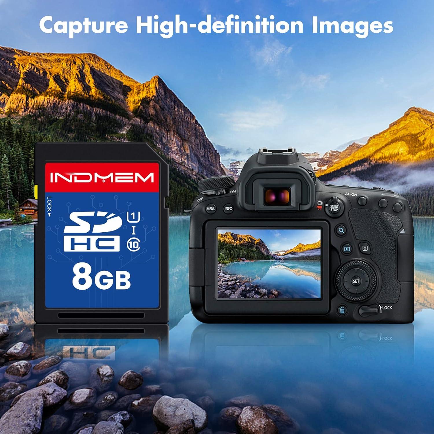 Tarjeta SD INDMEM 8GB UHS-I U1 Clase 10 2 Pcs SDHC