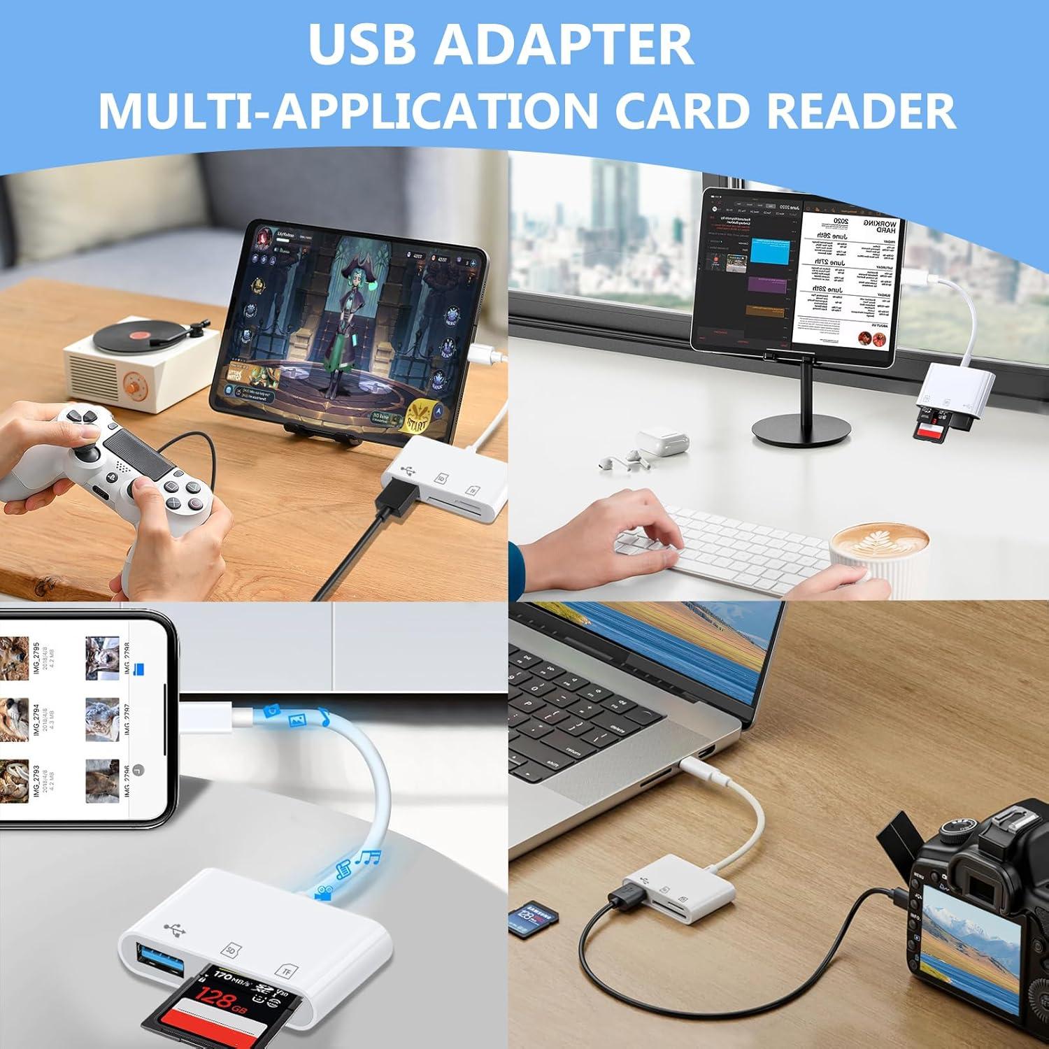 Lector de Tarjetas SD USB C MTIQHS para iPhone 15/16, 3-en-1