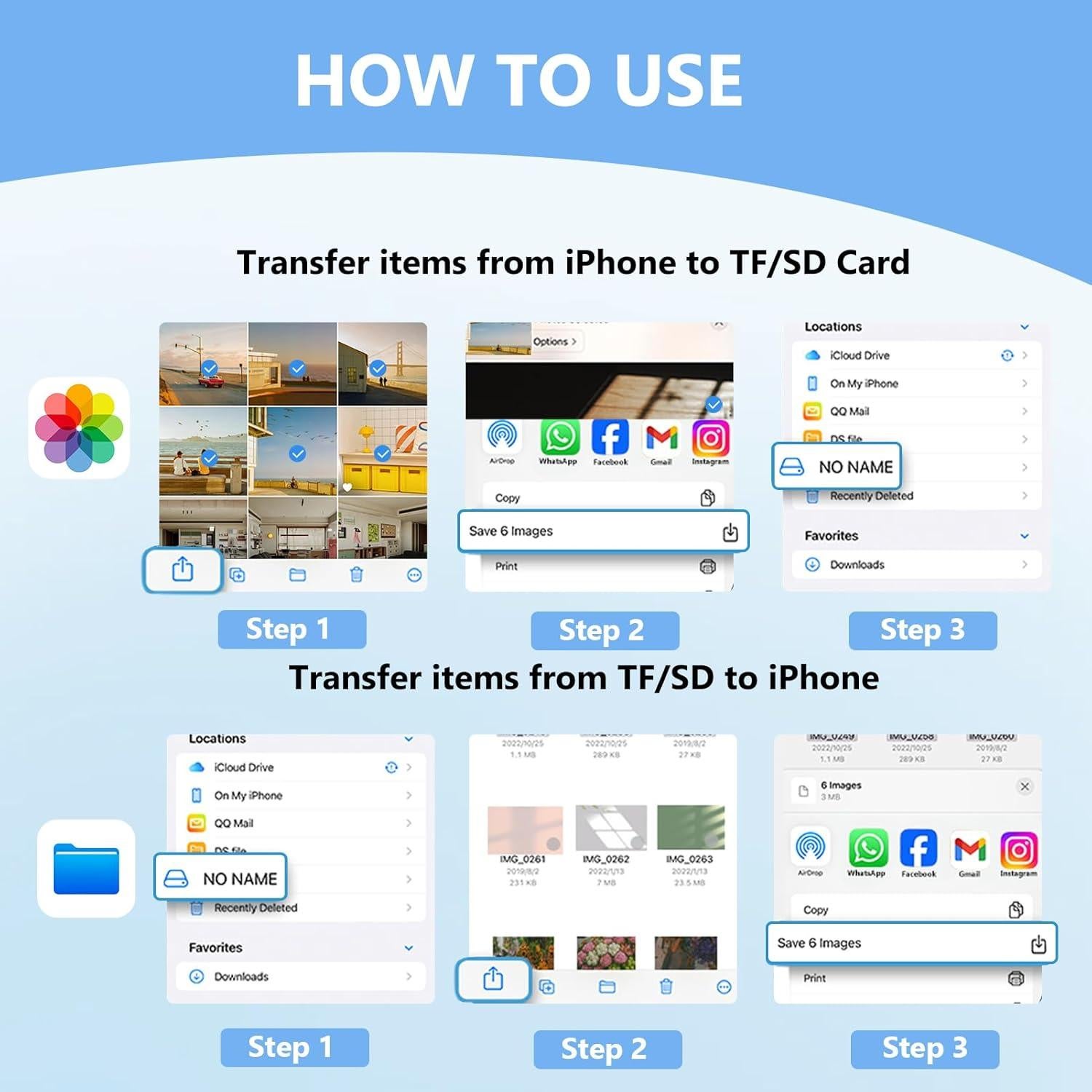 Lector de Tarjetas SD USB C MTIQHS para iPhone 15/16, 3-en-1