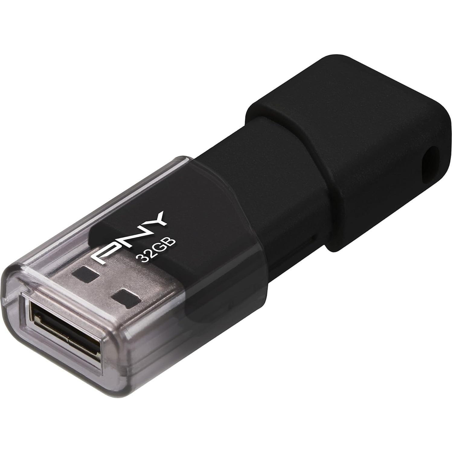 PNY Flash Drive USB 2.0 32GB Attaché 3 Negro - Paquete de 10