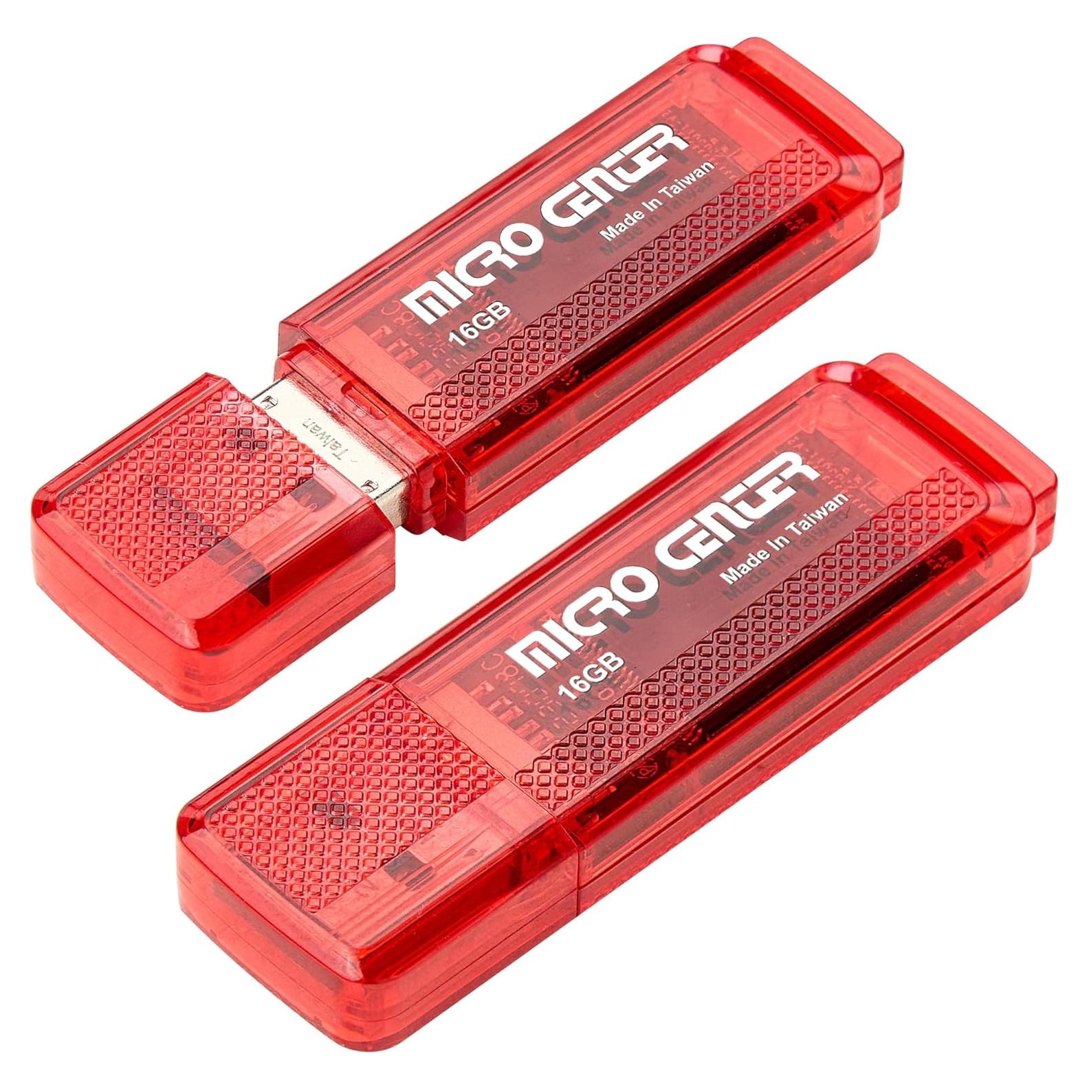 Micro Center USB 3.0 Flash Drive 16GB Rojo 2-Pack