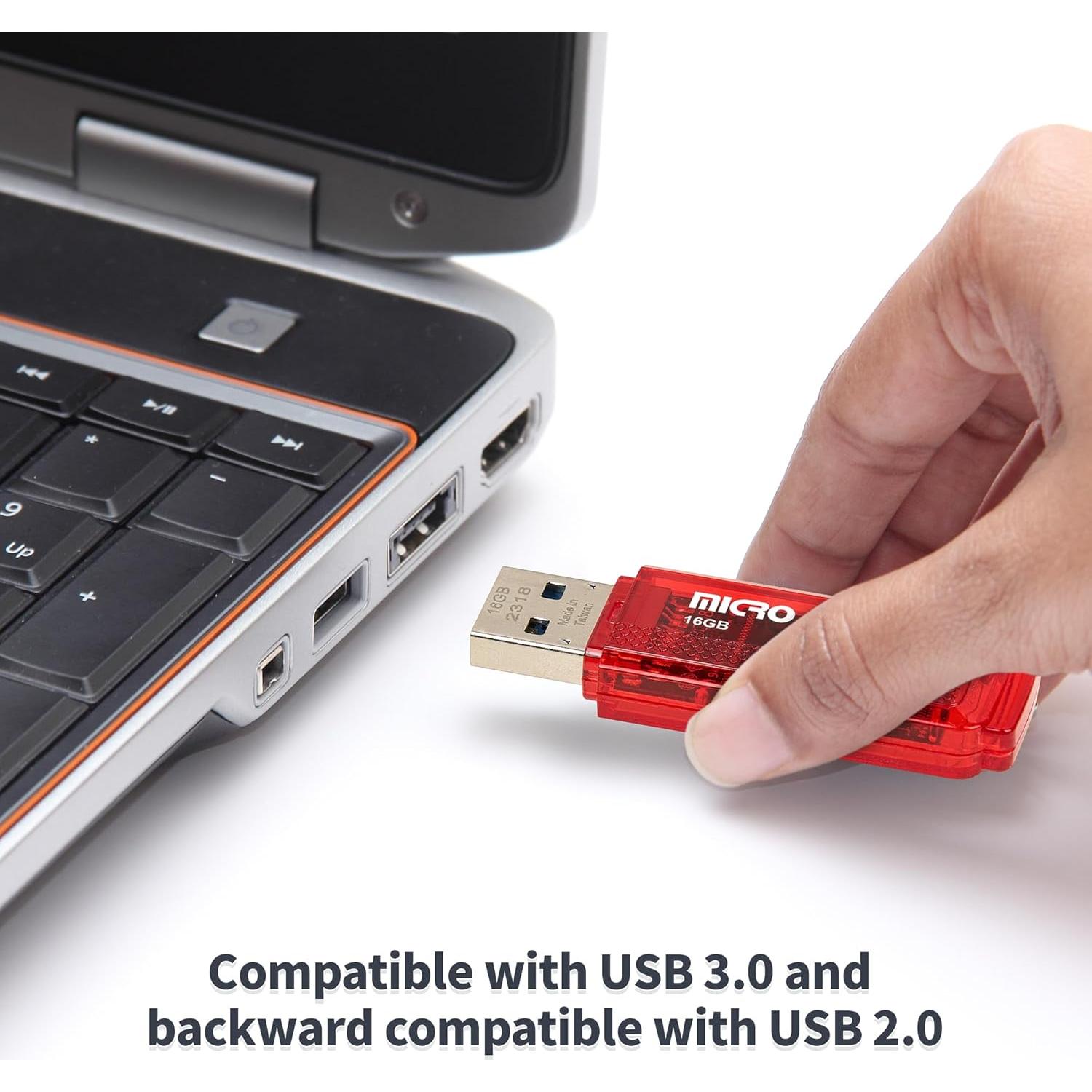 Micro Center USB 3.0 Flash Drive 16GB Rojo 2-Pack