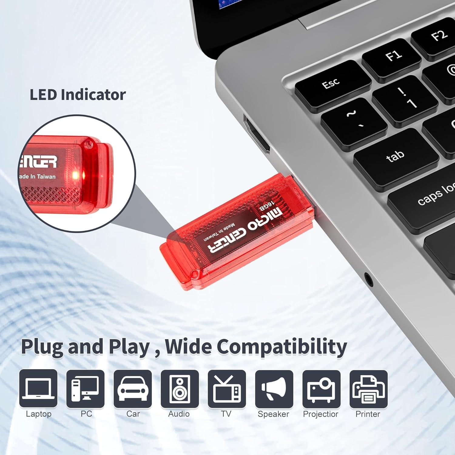 Micro Center USB 3.0 Flash Drive 16GB Rojo 2-Pack