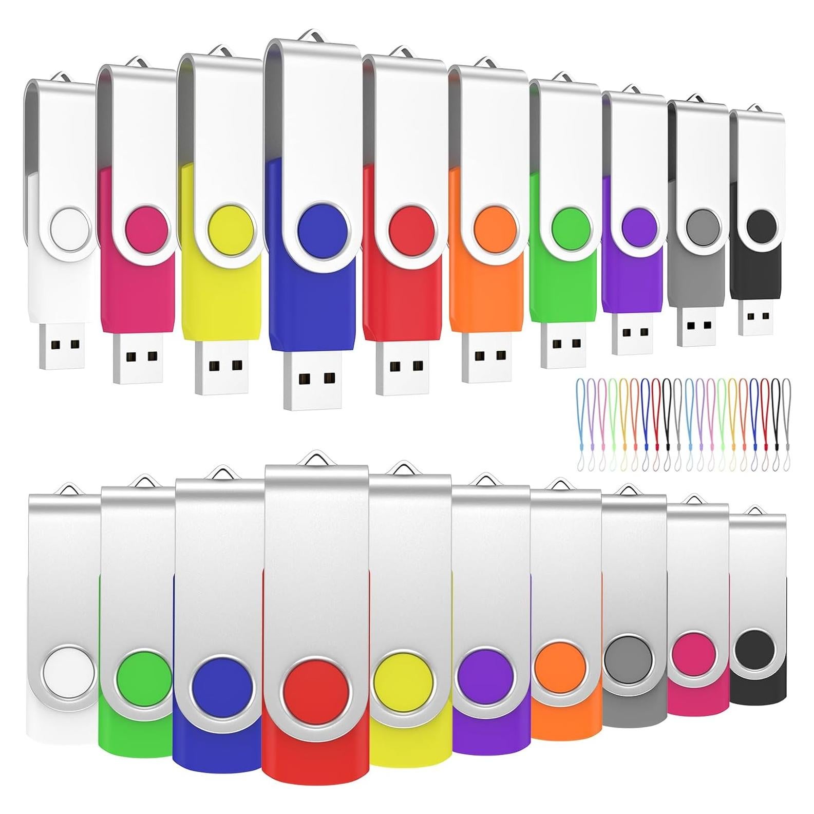 Paquete de 20 Unidades Flash USB 2.0 ABLAZE 128MB con Cuerdas