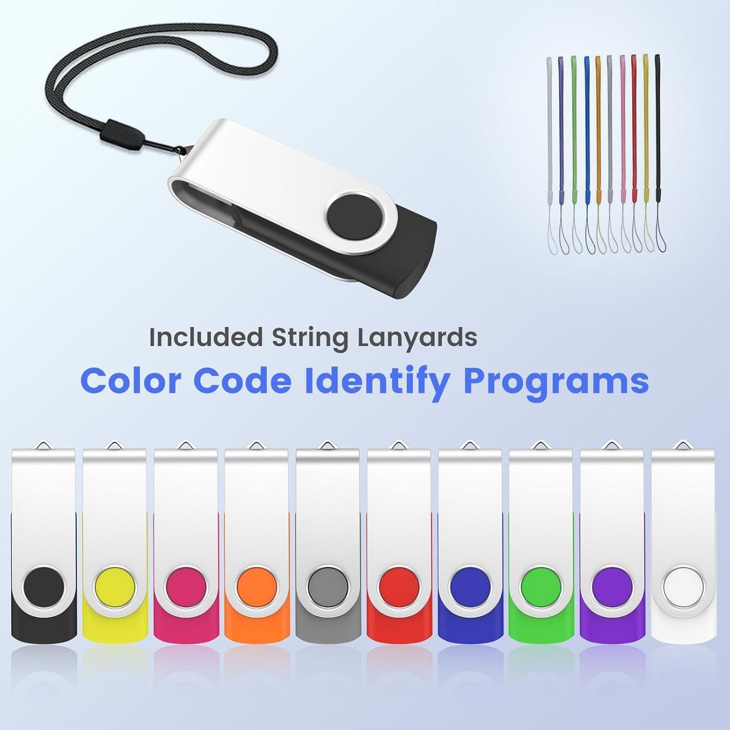 Paquete de 20 Unidades Flash USB 2.0 ABLAZE 128MB con Cuerdas