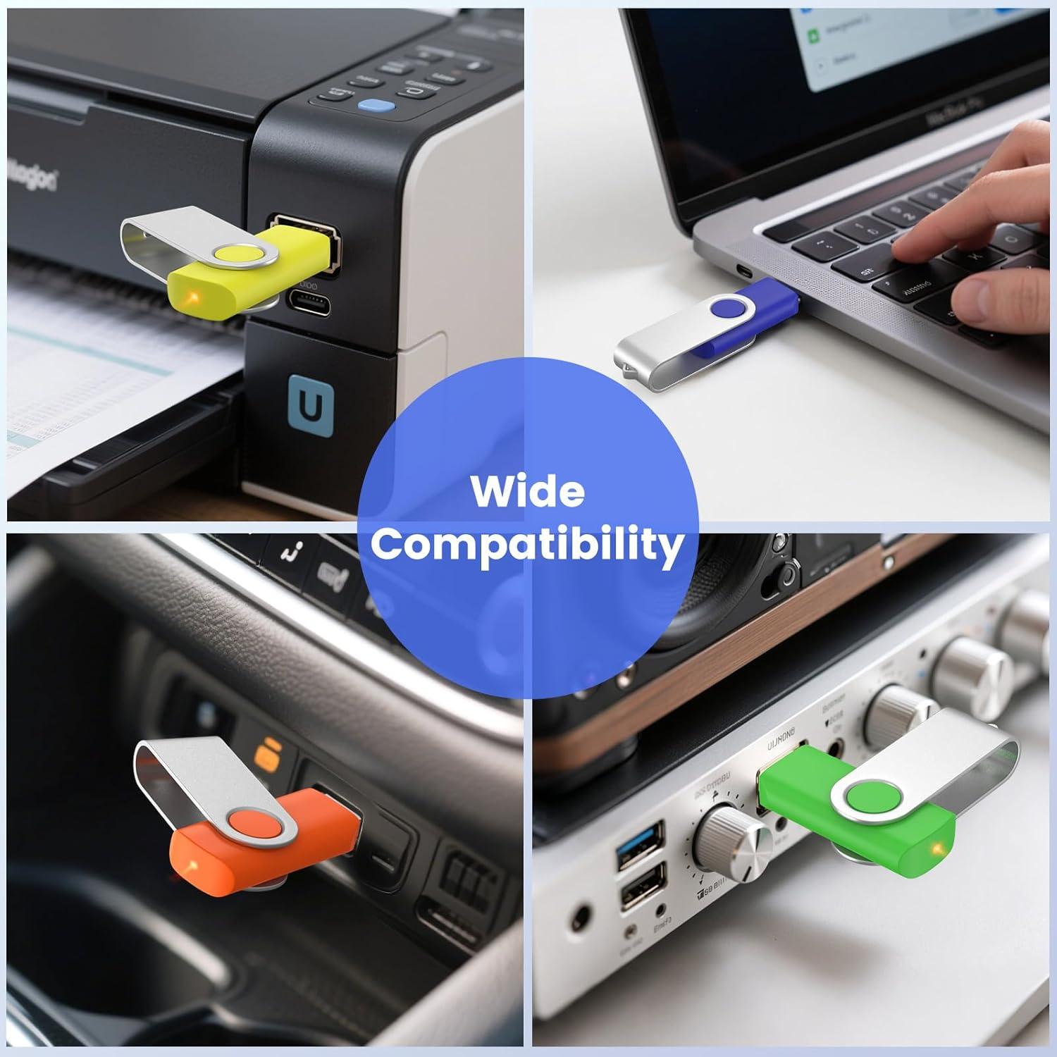 Paquete de 20 Unidades Flash USB 2.0 ABLAZE 128MB con Cuerdas