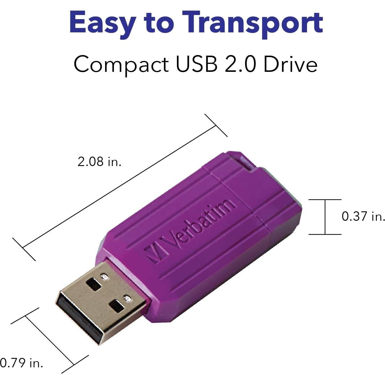 Pendrive Verbatim 32GB USB 2.0 Retráctil Multicolor 5 Pzas