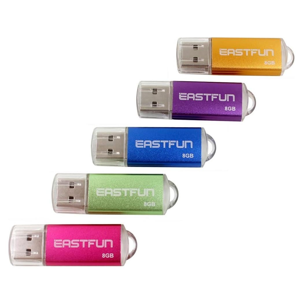 Pendrive USB 2.0 EastFun 8GB 5 Piezas Colores Mezclados