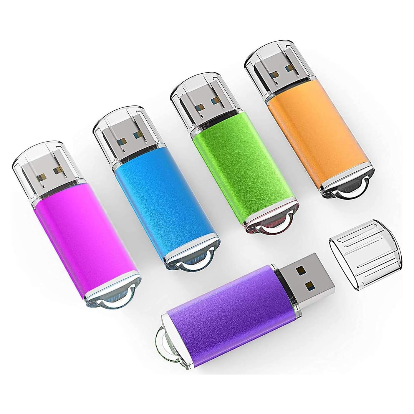 K&ZZ Paquete de 5 Unidades Flash USB 64GB Multicolor