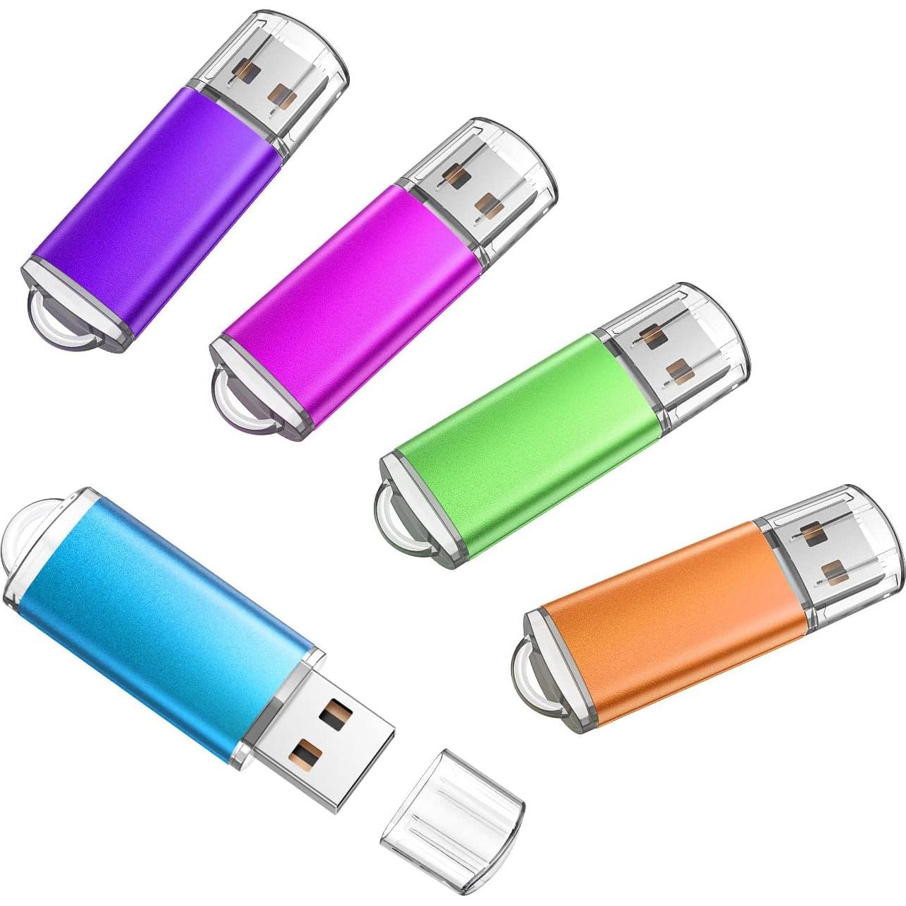 K&ZZ Paquete de 5 Unidades Flash USB 64GB Multicolor