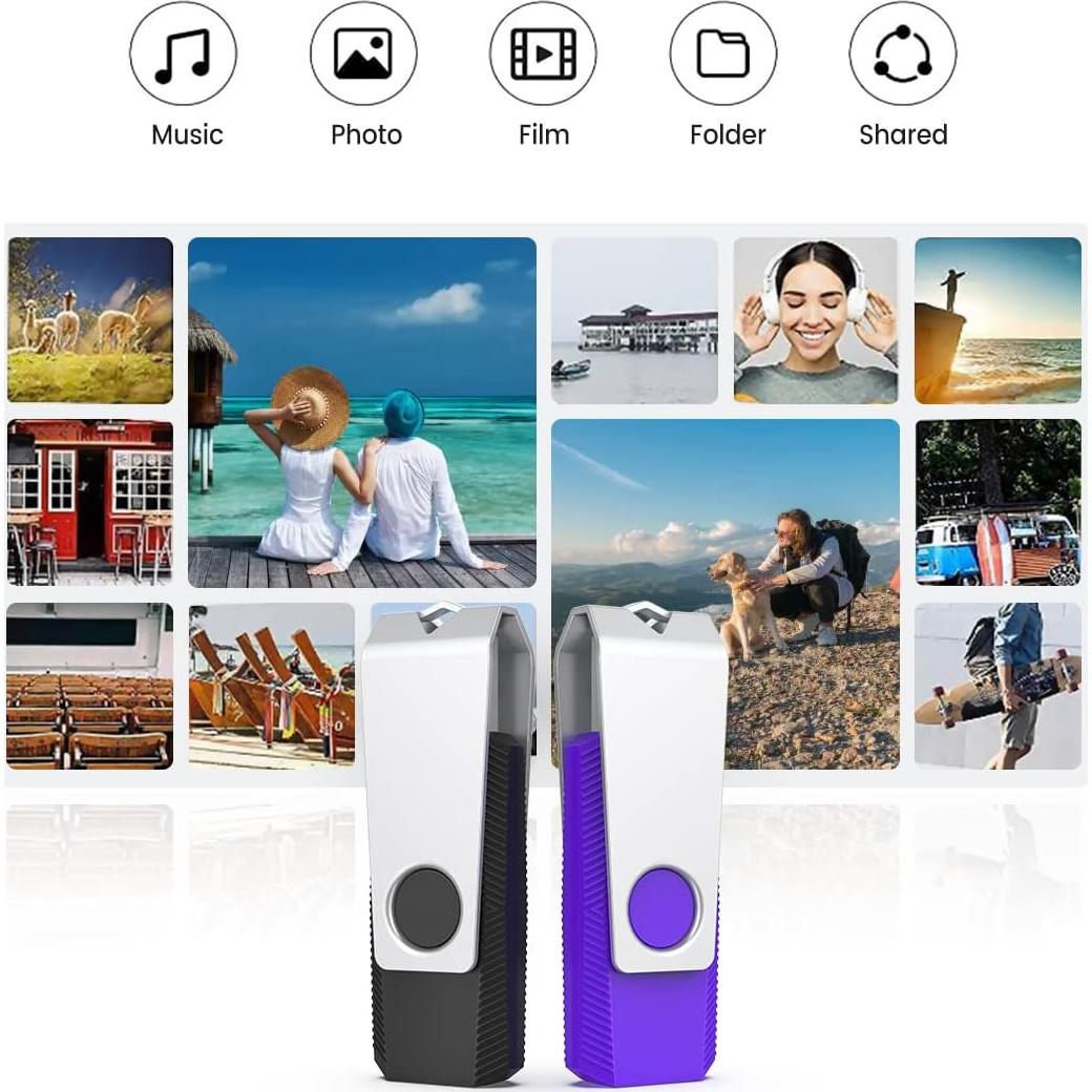 Aiibe 64GB Unidad Flash USB 3.0 - Paquete de 5 Colores Mixtos