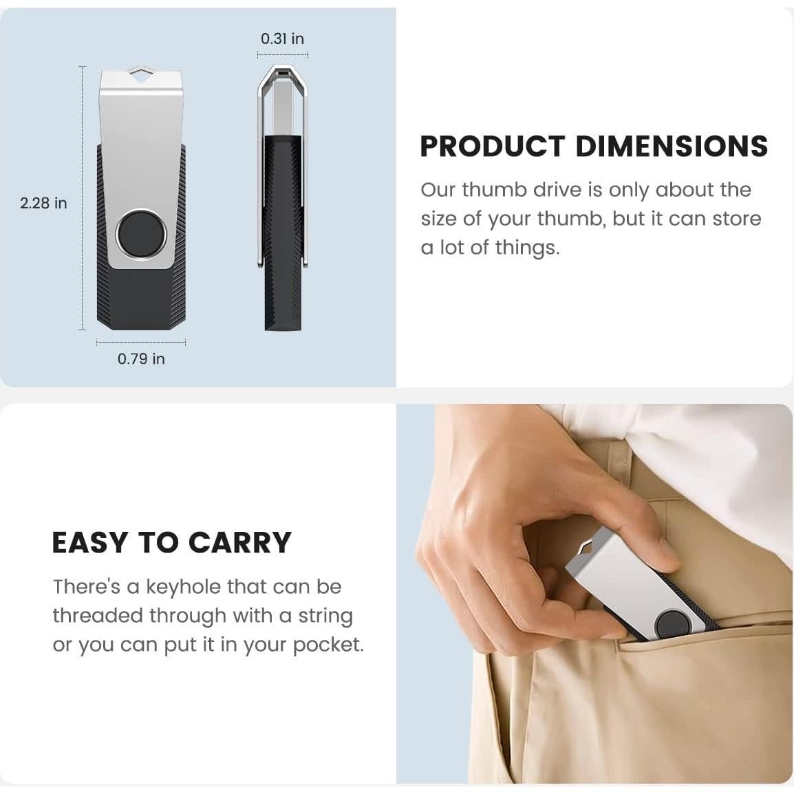 Aiibe 64GB Unidad Flash USB 3.0 - Paquete de 5 Colores Mixtos