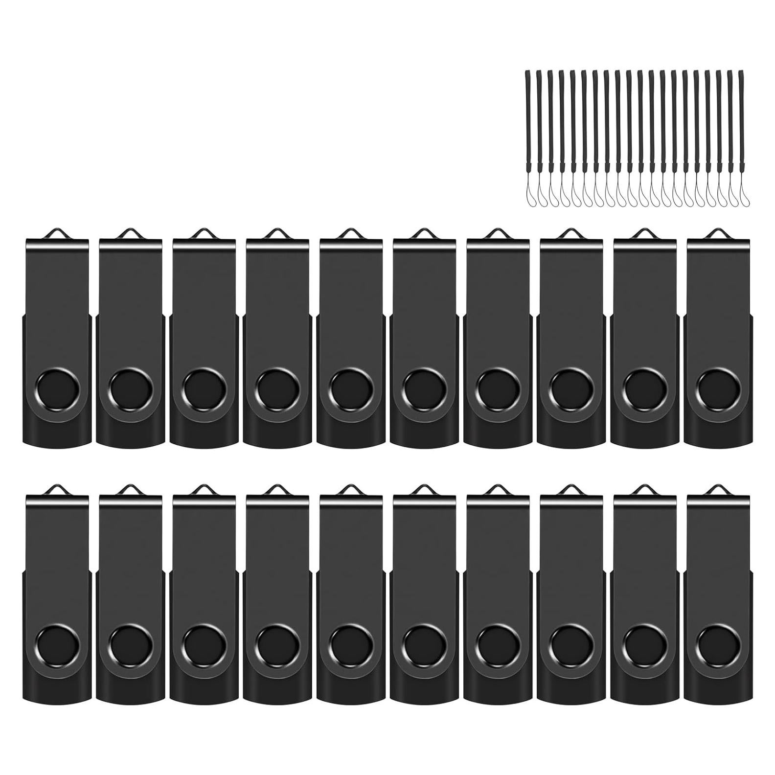 EASTBULL 4GB Memoria USB 2.0 Paquete de 20 Unidades Negro