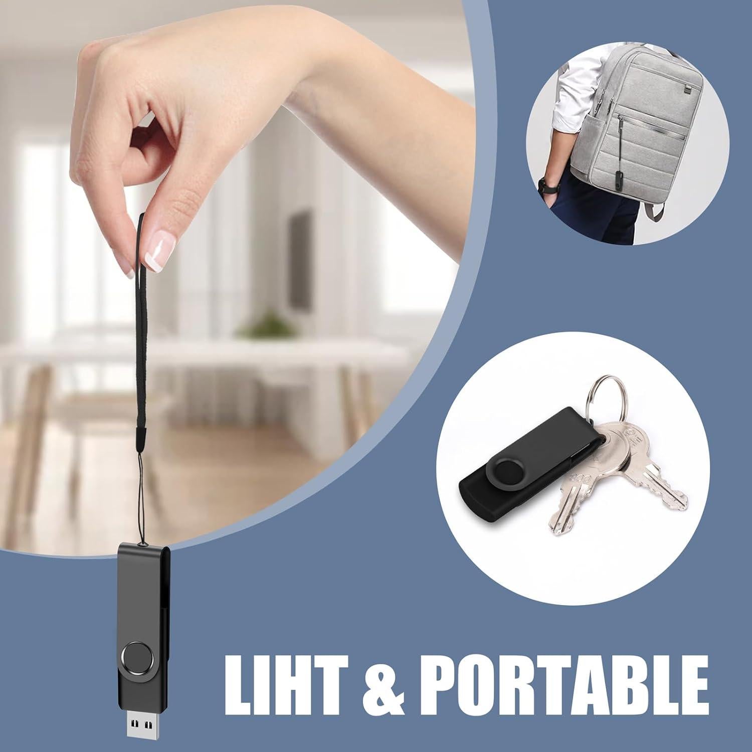 EASTBULL 4GB Memoria USB 2.0 Paquete de 20 Unidades Negro